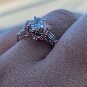 .925 sterling, rose gold cubic zirconia ring